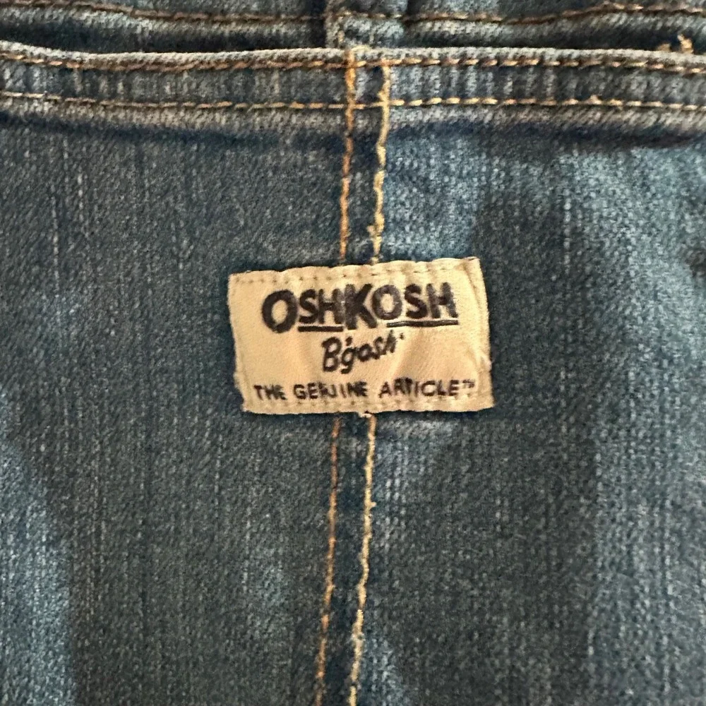 OshKosh B'gosh Overall Dress Kids 6/6x Blue Good Denim‎ Jumper Frayed Hem